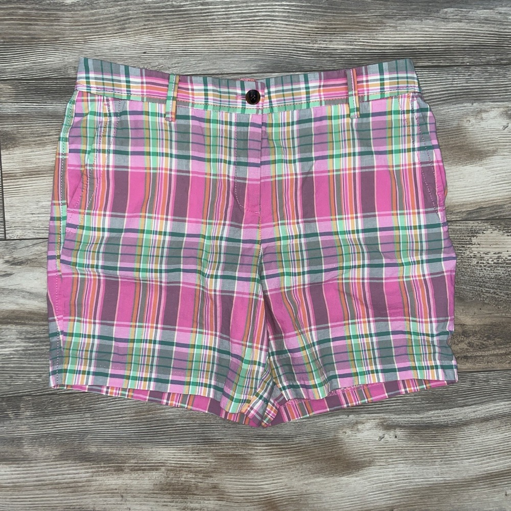 Talbots Cotton Shorts Size 10P Pink Plaid Nautical Preppy Summer Beach